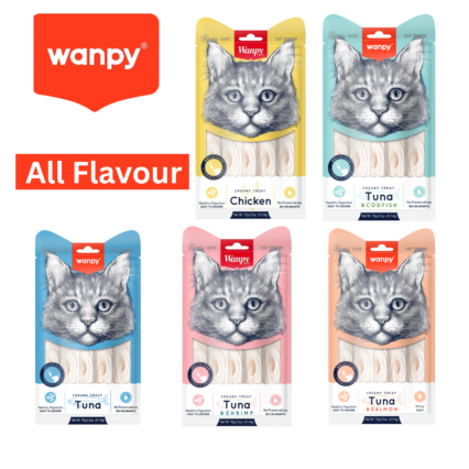 Wanpy Creamy Lickable Cat Treats | 5-Pack Lickable Snacks