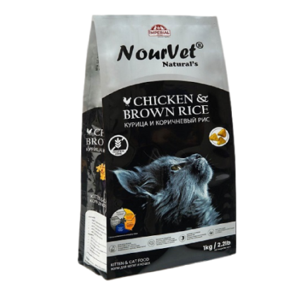Nourvet Natural Cat Food 1kg (Pack of 3 Bundle) – Grain-Free Formula for Kittens & Adult Cats – Real Meat, Omega Fatty Acids & Taurine