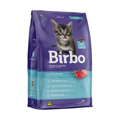 Birbo Premium Kitten Food - Meat & Chicken Flavor (1kg) - Healthy Growth Formula for Kittens, Heart & Vision Care