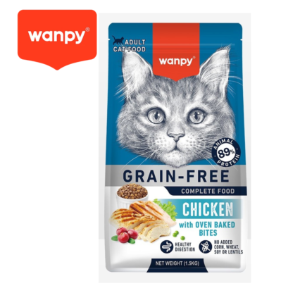 Wanpy Grain-Free Chicken Dry Cat Food 1.5kg | Real Chicken